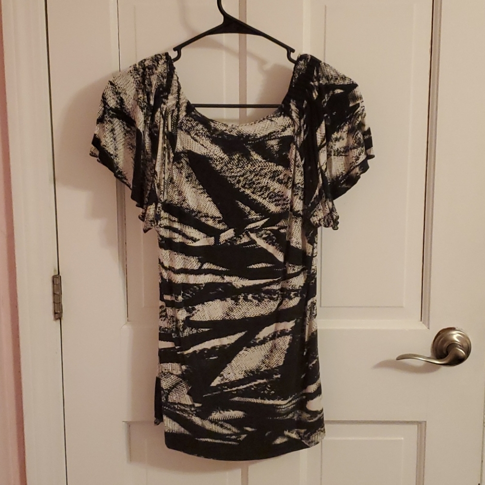 Black and white blouse